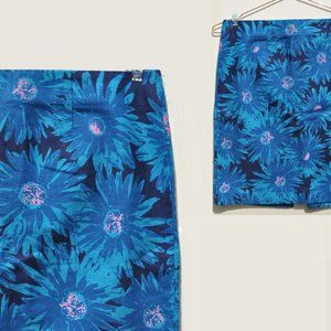 Electric Bold Summer Retro Tiki Floral Skirt Mod